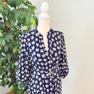 Ann Taylor | Navy Blue Horse Print Dress | Size 8